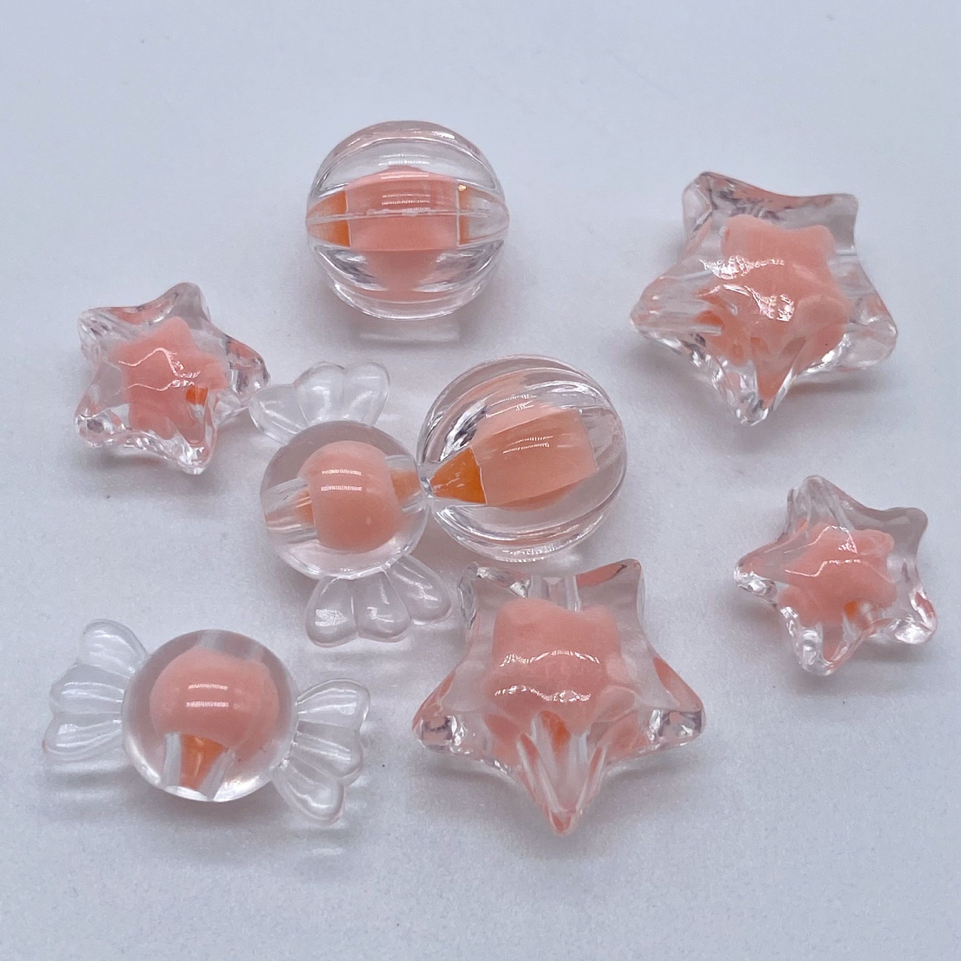 Factory direct sales of acrylic versatile T-shaped transparent pearl beads, diy five-pointed star pumpkin beads to make children's headbands undefined