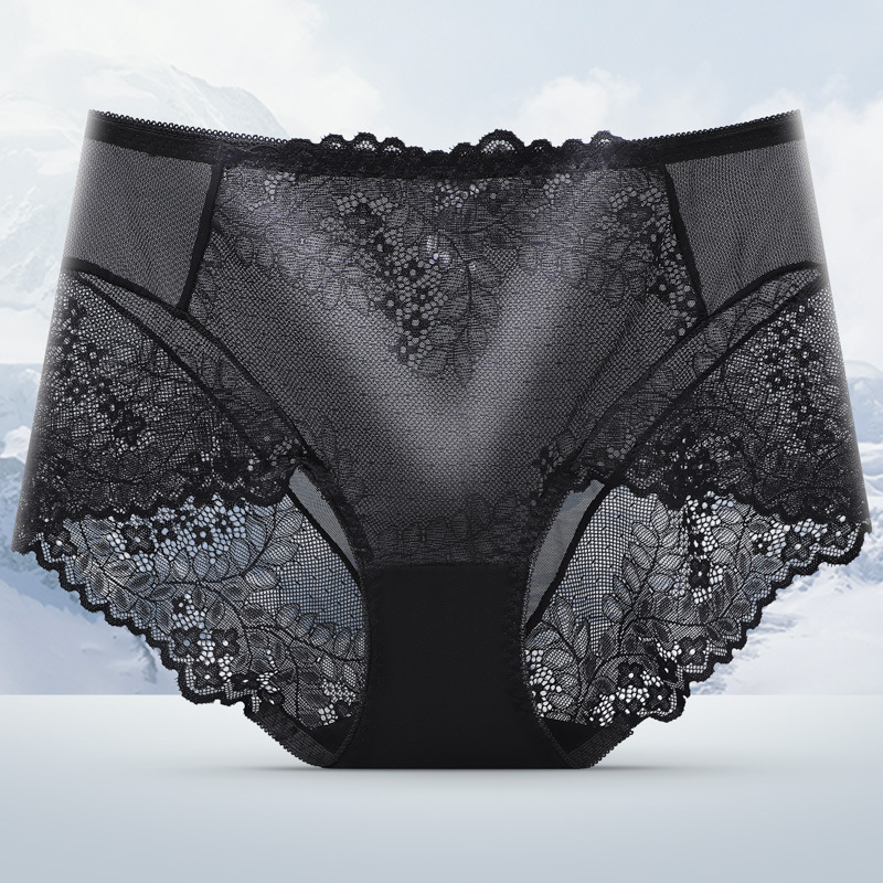 Sexy lace lace breathable and seamless women's briefs, semi-transparent mid-waist women's underwear manufacturer wholesale undefined