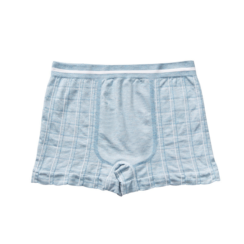 盒装内裤男 直销网红男士U凸莫代尔彩棉无缝弹力透气无痕平角内裤白底实物图