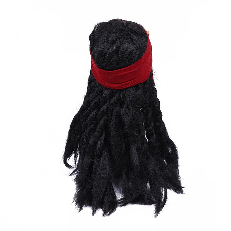Captain Jack Sparrow, a pirate, wore a wig for both men and women, with decorative wooden beads and dreadlocks. He performed a wig and a wig Specification image