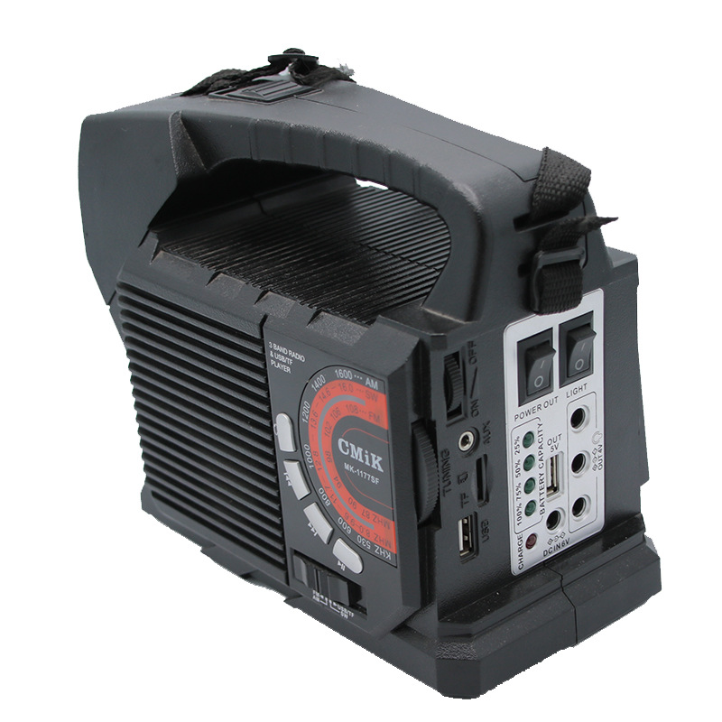 cmik outdoor solar energy storage power supply, solar Bluetooth speaker, radio, mobile phone charging and mobile lighting system Item Picture