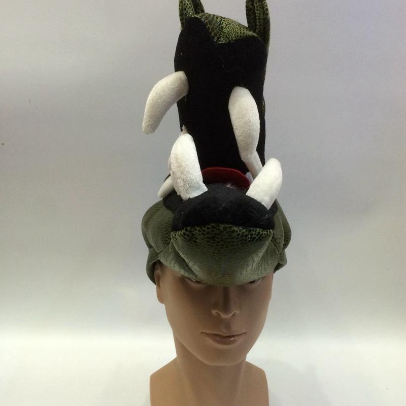 Qianfang Festival Wig hat, dark green big crocodile head hat, Forest Party performance Festival Hat 6545 Application Scenario