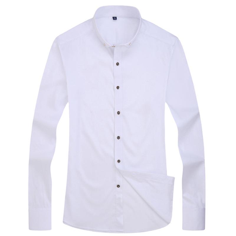 商务男衬衫/男式衬衫/男装白底实物图