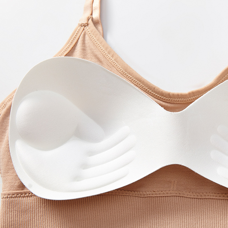 New seamless mid-length beauty back-wrapped chest thread sports anti-glare underwear women's vest adjustable shoulder strap bra Specification image