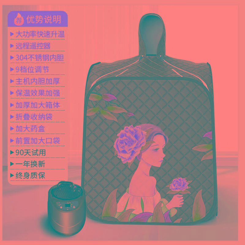 Household sweat sauna box, sauna room source factory, portable fumigation machine, sweat sauna room, steam-type folding sauna bath box details Picture