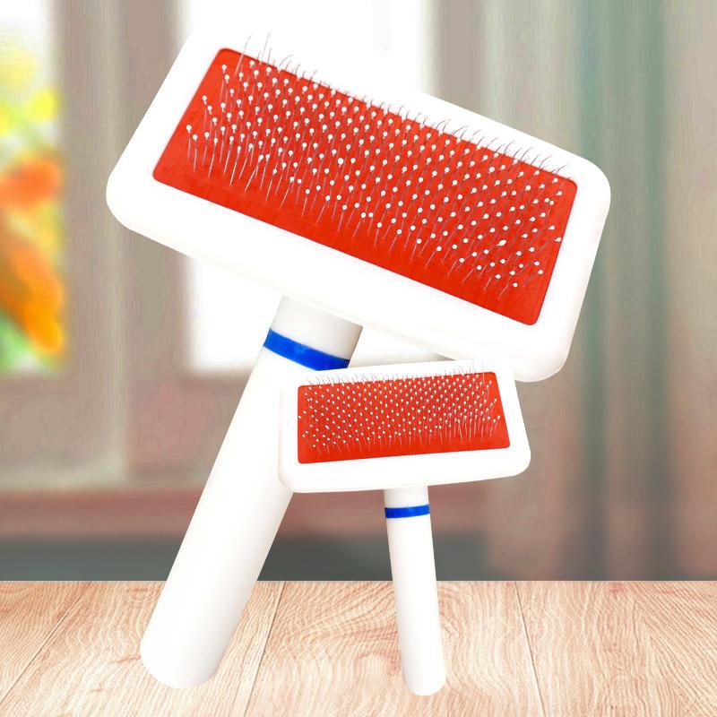 Pet Products Pet Products 2021 Fengpei White needle comb with air bag Pet cat dog comb dog hair brush Pet grooming needle comb fur brush full figure