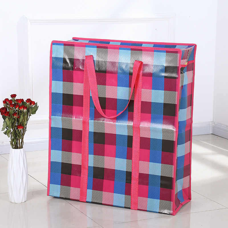 Vertical portable non-woven bag with sole cotton quilt storage bag Large capacity moisture proof Moisture proof doggy bag Clothing dust bag Moving bag tote bag thumbnail