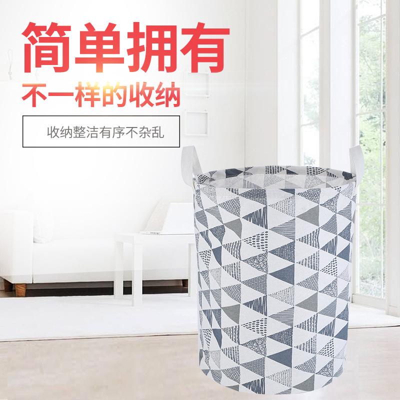 Factory direct sales, ins style, Nordic style, foldable dirty clothes basket, storage bucket, cotton and linen storage basket, storage bucket, laundry basket details Picture