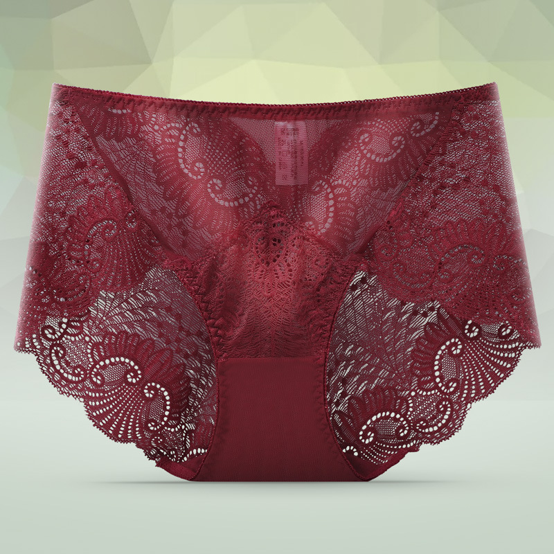 New women's underwear, sexy triangle pants, soft mesh splicing, hot-selling mid-waist lace underwear, factory direct sales undefined