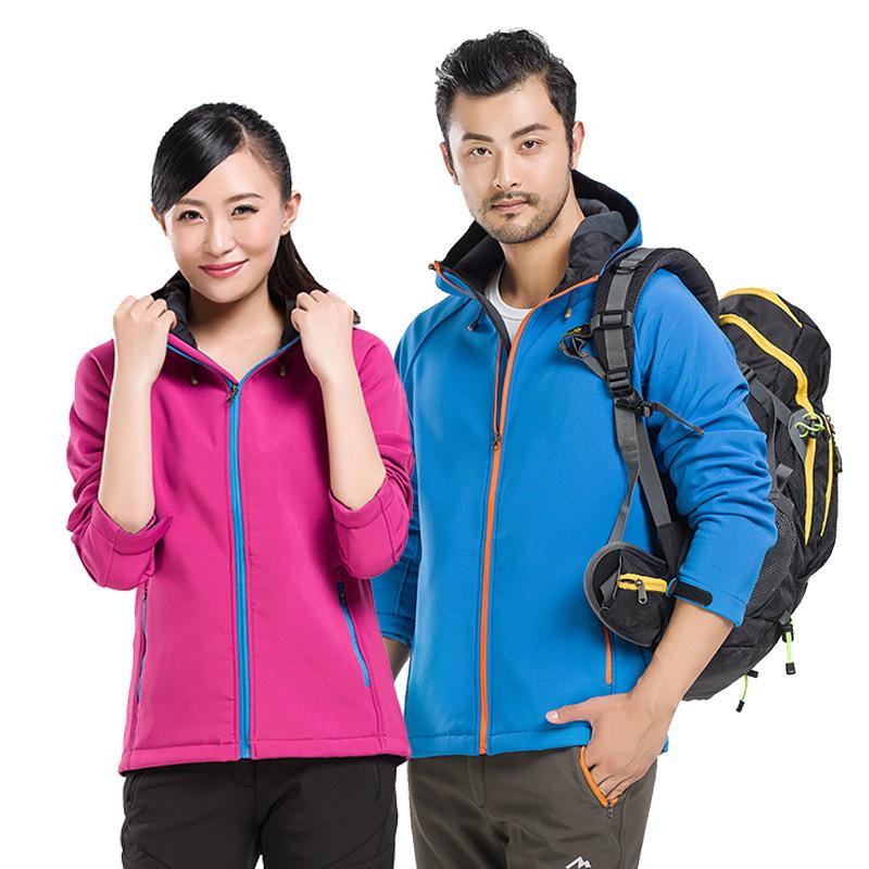 新款秋冬季加绒加厚冲锋衣户外男女软壳衣防风防水工作服装