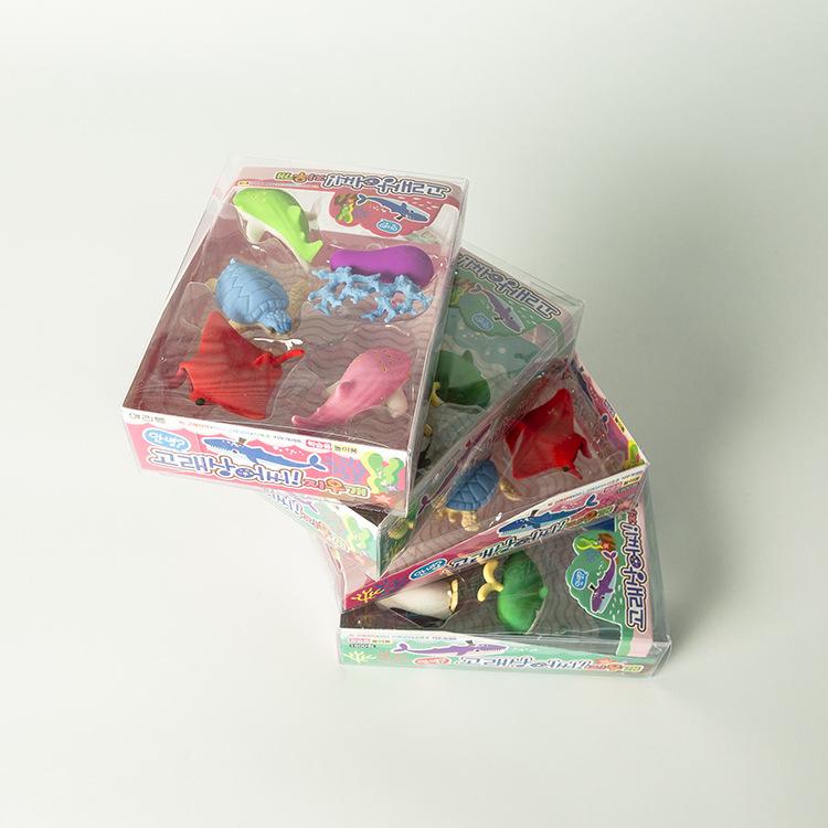 Lovely sea animal set eraser small Gu Dong rubber Children's Day gift thumbnail