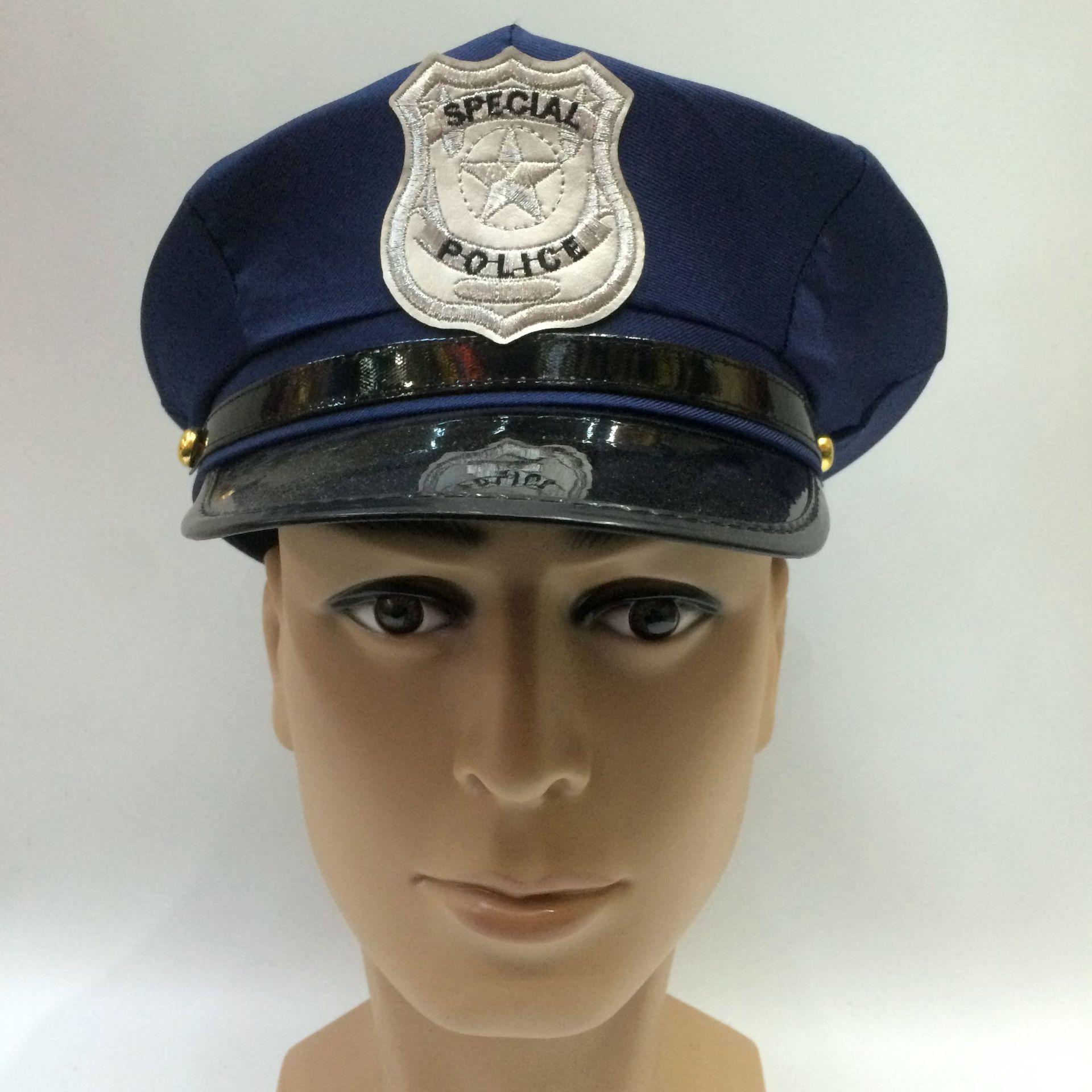 Blue American police hats cosplay police man hats All kinds of police chief hats custom-made