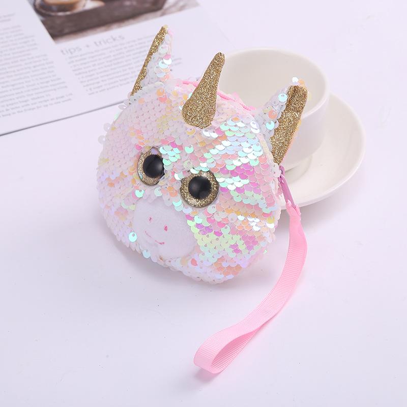 Children's coin purse, Mermaid, Unicorn, sequined flap, big eye storage bag, hand-held small card case undefined