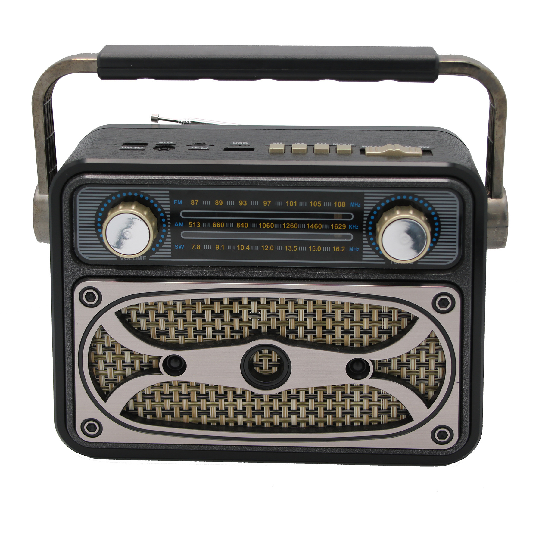 Retro radio Bluetooth speaker, integrated speaker, old-fashioned and nostalgic full-wave charging, plug-in card, cross-border e-commerce speaker