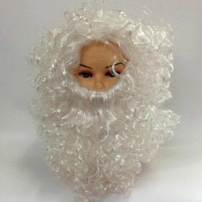 装扮圣诞老人假发胡子白色cosplay厂家直销定做圣诞节用品假发套图