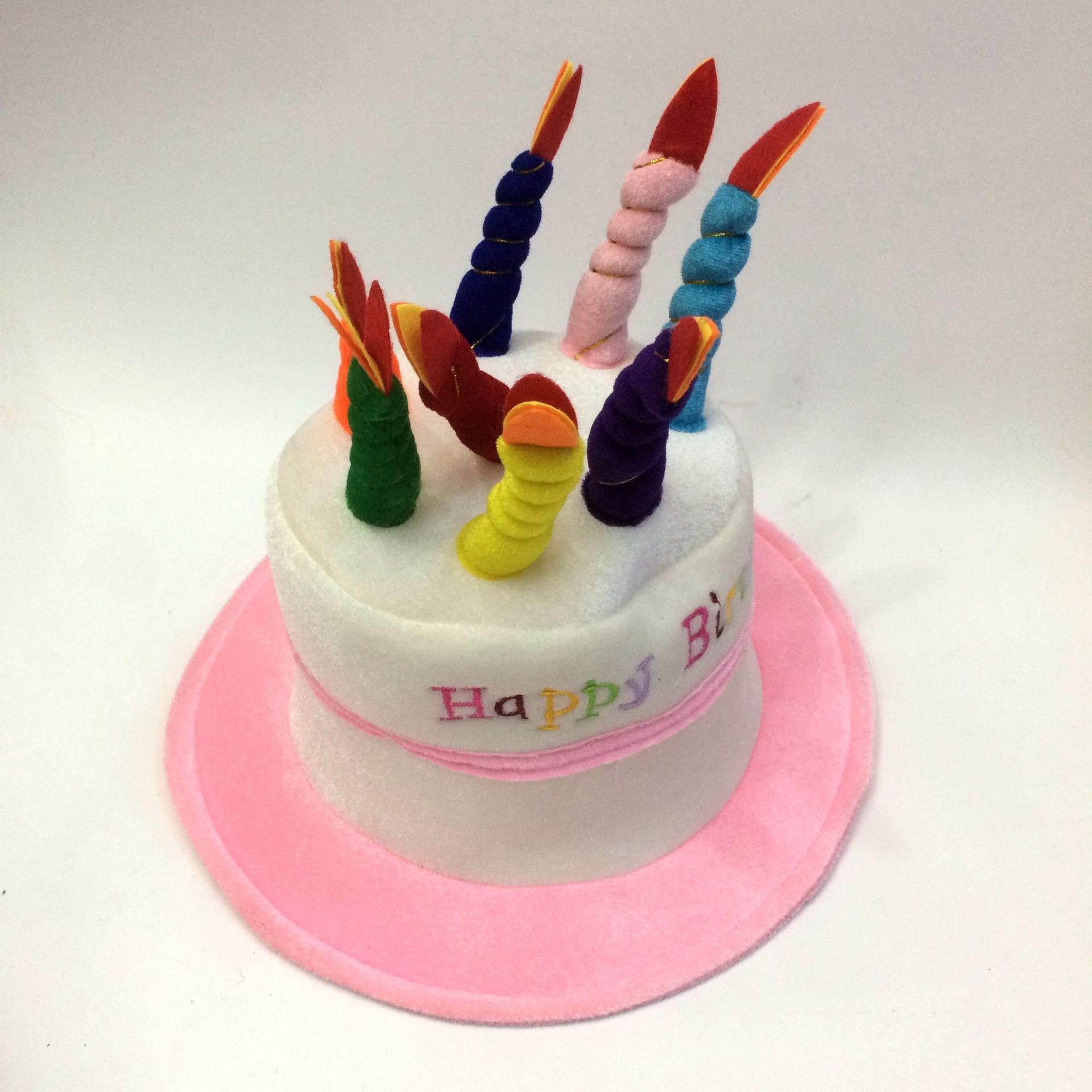 Qianfang Festival Wig Hat Yiwu International Trade City 8 Candles happy birthday hats Cake Birthday Festival Hat 2444 Application Scenario