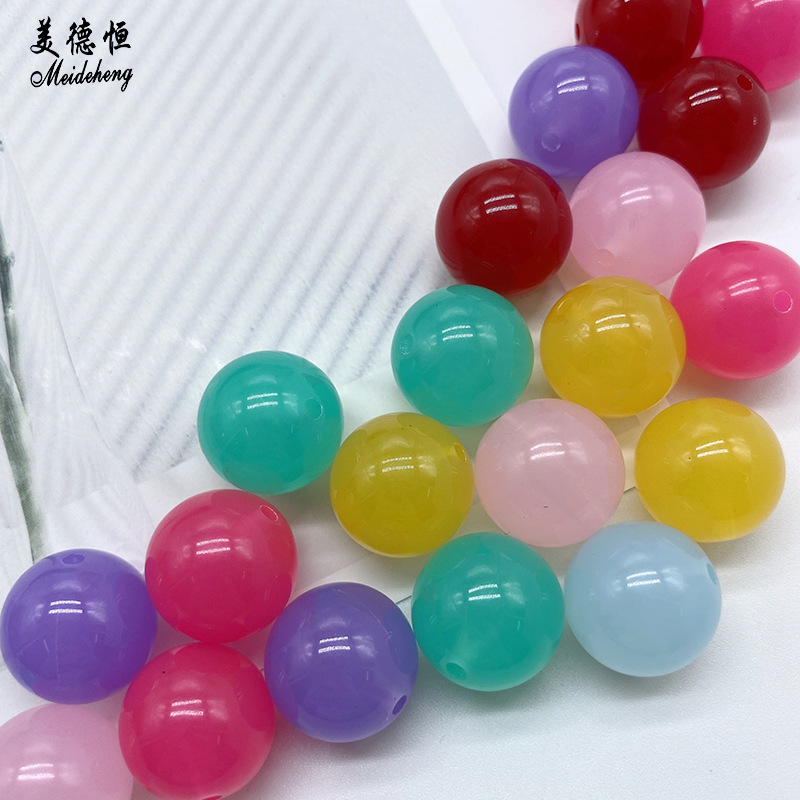 网红同款亚克力清新色果冻珠制作手提包包 diy散珠百搭手链配件