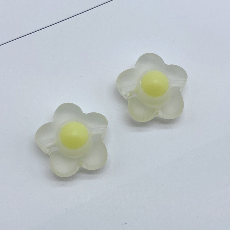 简约清新通孔磨砂蛋黄珠 diy儿童发饰制作橡皮筋配饰亚克力饰品详情图9