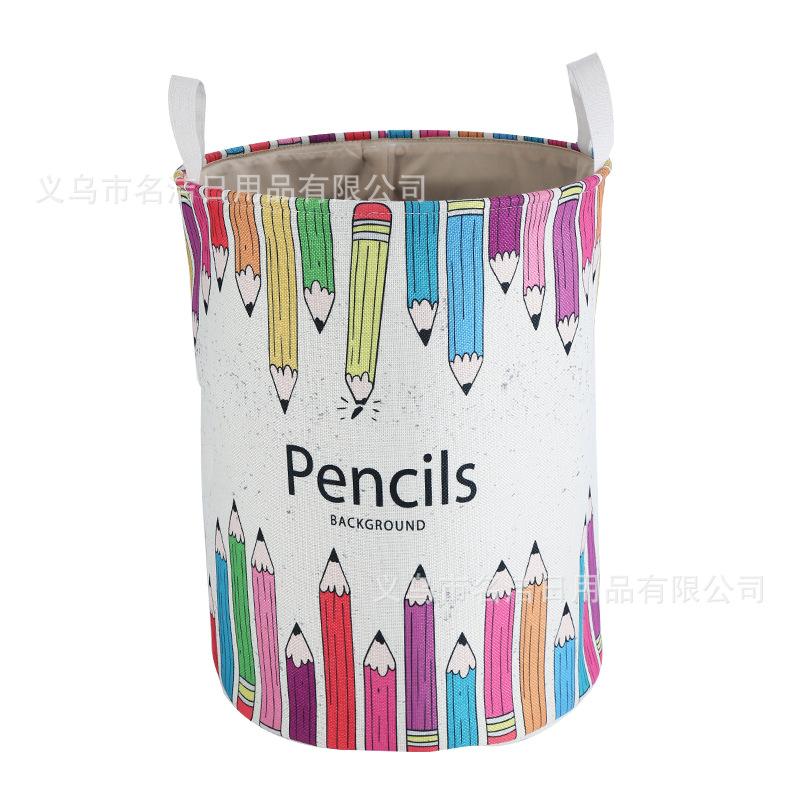 Full-color printed cartoon polyester-cotton thickened laundry bucket, laundry basket, dirty clothes basket, storage basket, sundries basket. Customized according to samples from the manufacturer undefined