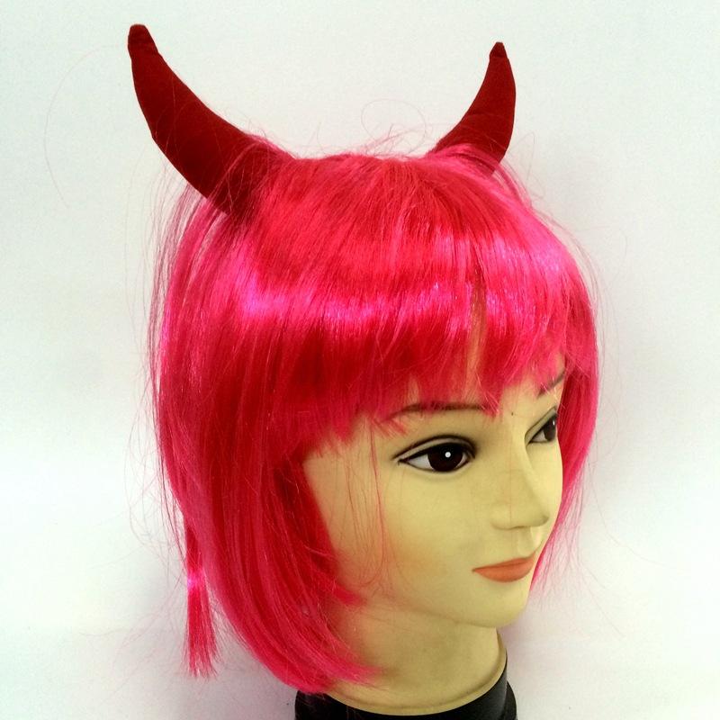 halloween Ox horn student short wig monochrome BOBO halloween wigs Export wig hair Item Picture