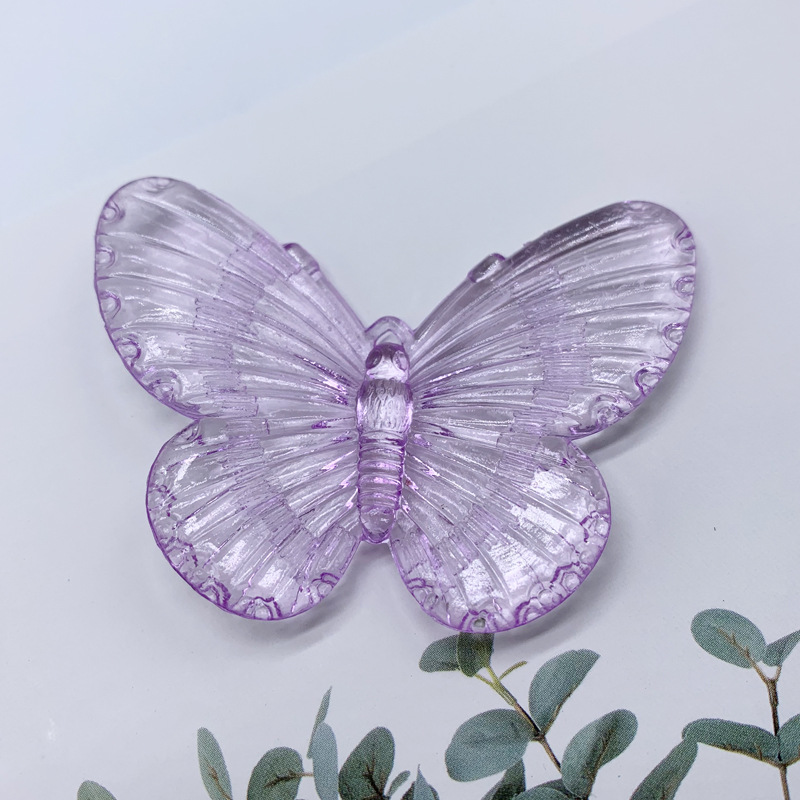 ins透明蝴蝶地摊货源吊孔大小号 厂家直销亚克力夏天色搭配包包珠详情图12