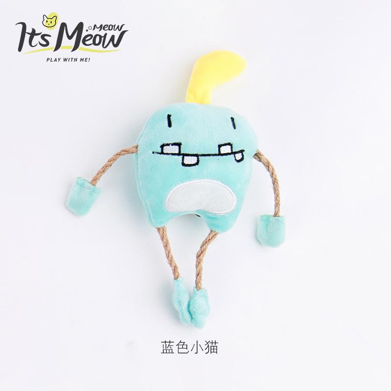 20 New pet cat products include mint plush cat ticker toy Chew chew teeth long rope monster cat toy undefined