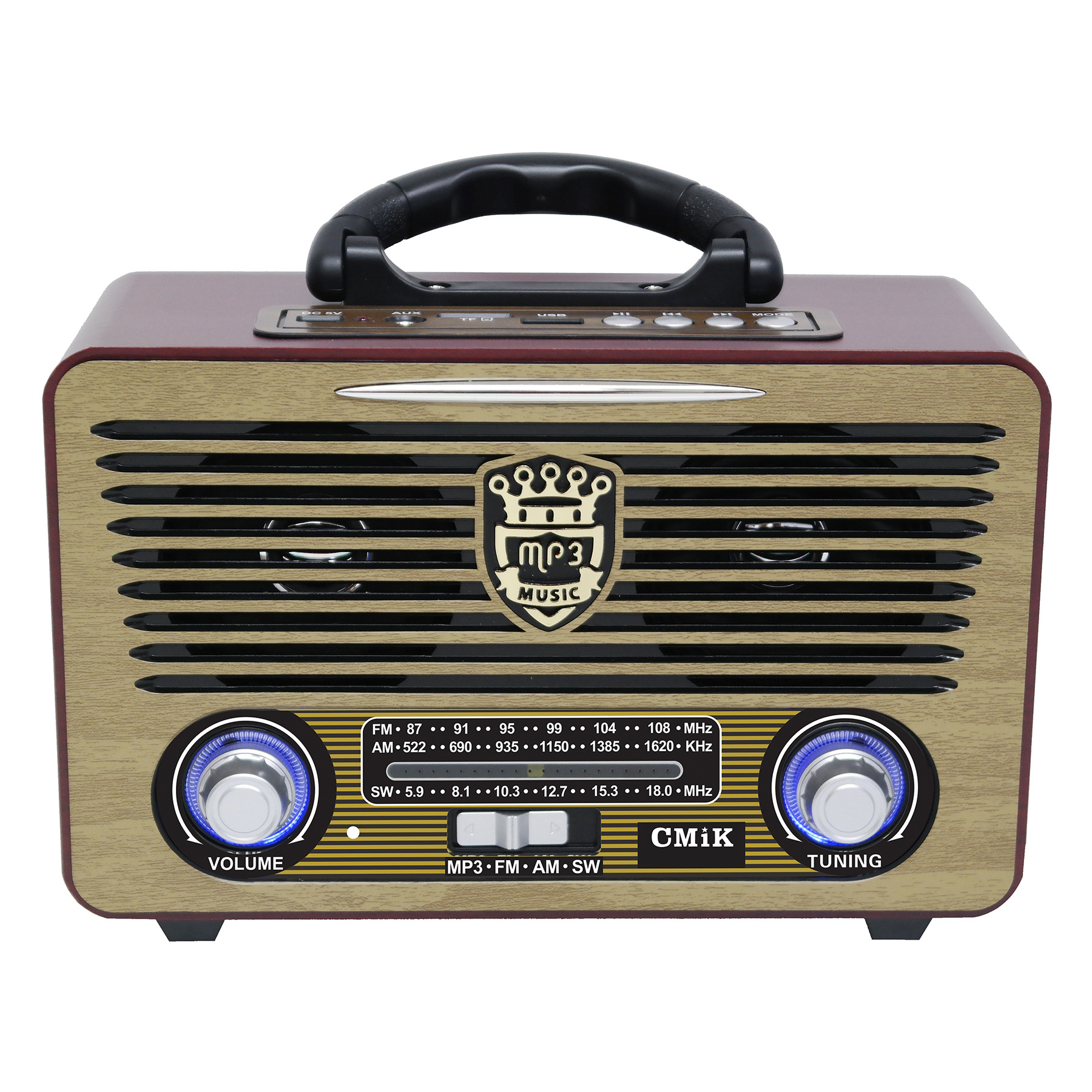 cmik retro Bluetooth speaker, card-inserting speaker, remote control, rechargeable radio, desktop
