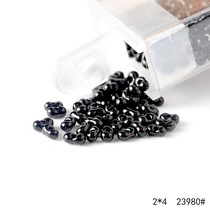 PRECIOA Czech imported glass rice beads 2x4 solid color series peanut beads handmade DIY material loose beads 10g bottle