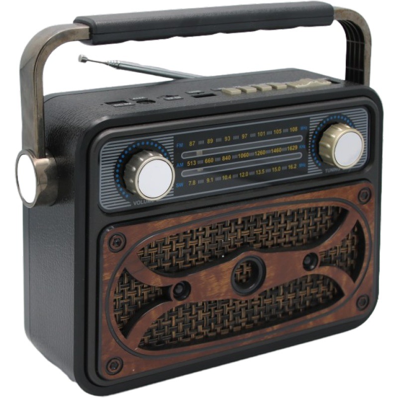 Retro radio Bluetooth speaker, integrated speaker, old-fashioned and nostalgic full-wave charging, plug-in card, cross-border e-commerce speaker details Picture
