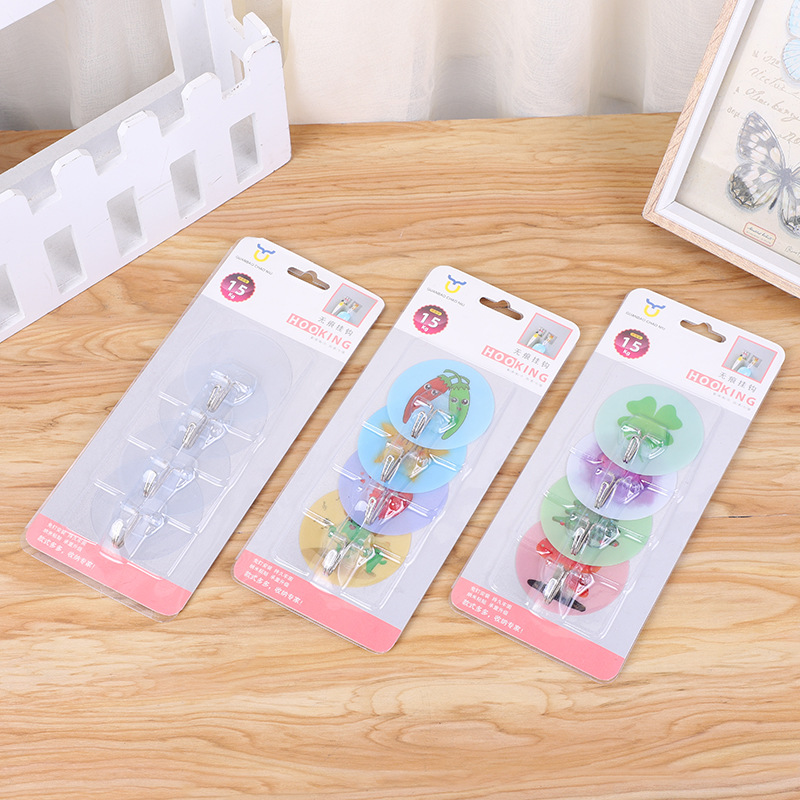 New color card-mounted traceless hook, dust-proof, supermarket and e-commerce no-nail traceless adhesive hook, factory direct sales, high-end packaging hook details Picture