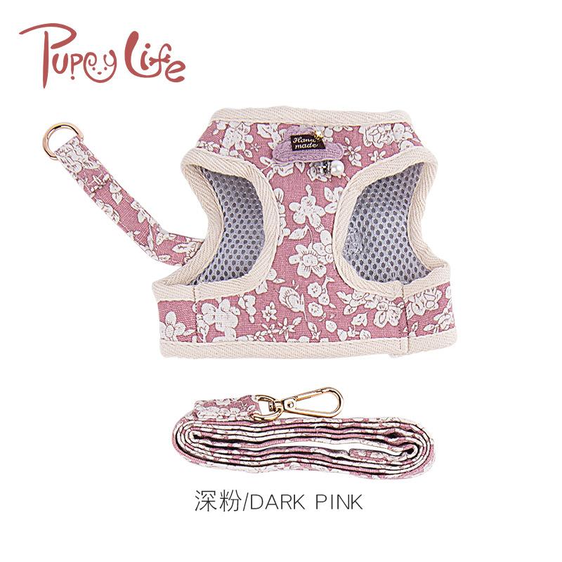 New style of pet supplies: Dog leash, chest and back strap, cat and dog clothes, dual-purpose leash, Korean-style printed dog leash undefined