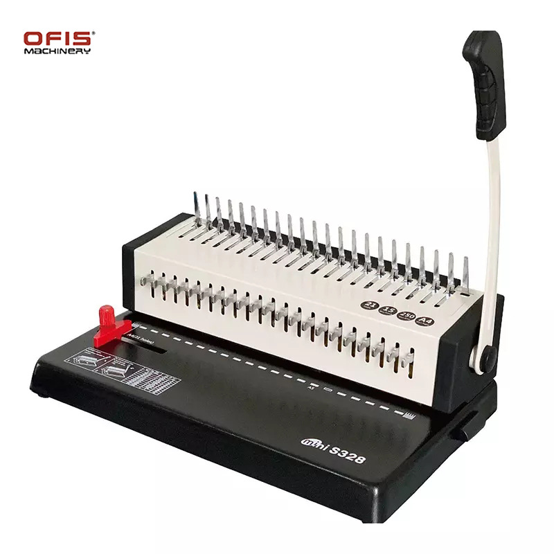 S328办公打孔装订机活页台历画册胶圈装订机手动文本打孔装订机