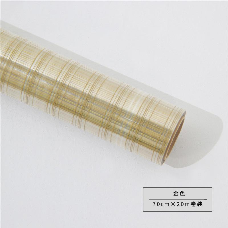 Ruiqu gold and Silver imported checkered paper flower shop floral art gift wrapping paper waterproof plastic OPP film undefined