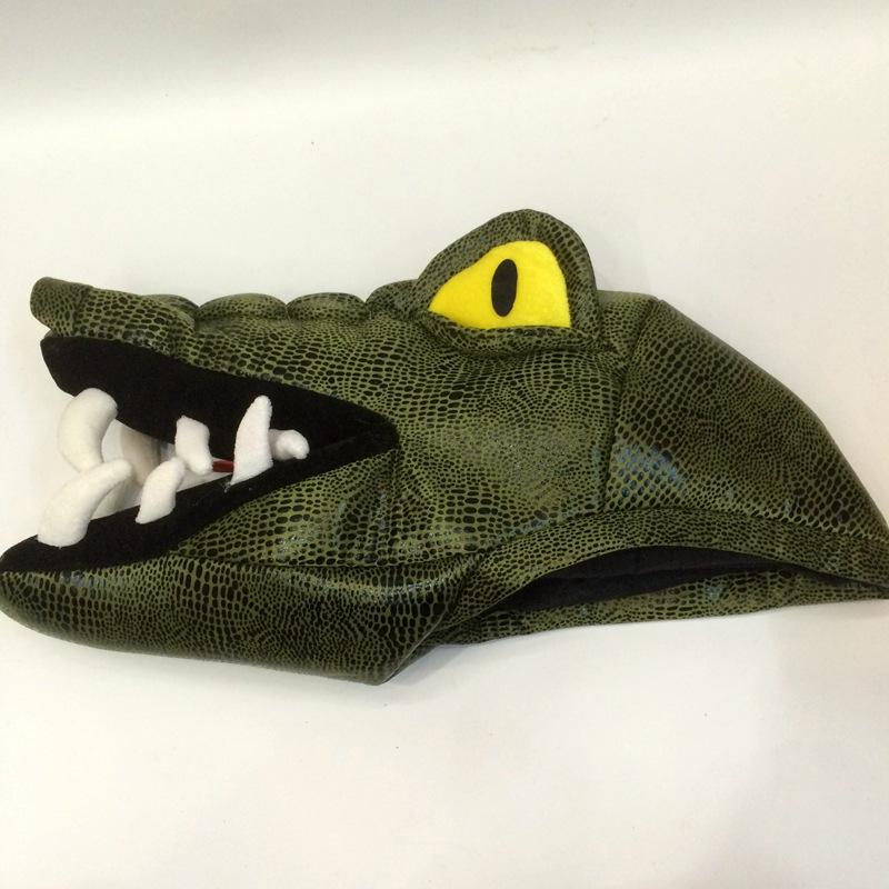 Qianfang Festival Wig hat, dark green big crocodile head hat, Forest Party performance Festival Hat 6545 Item Picture