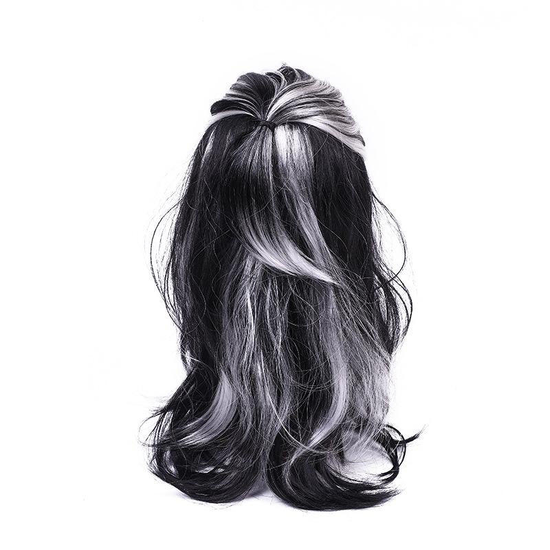 Wholesale of performance props in stock. White and black European and American anime wigs without bangs and with braids on the top of the head can be customized Application Scenario