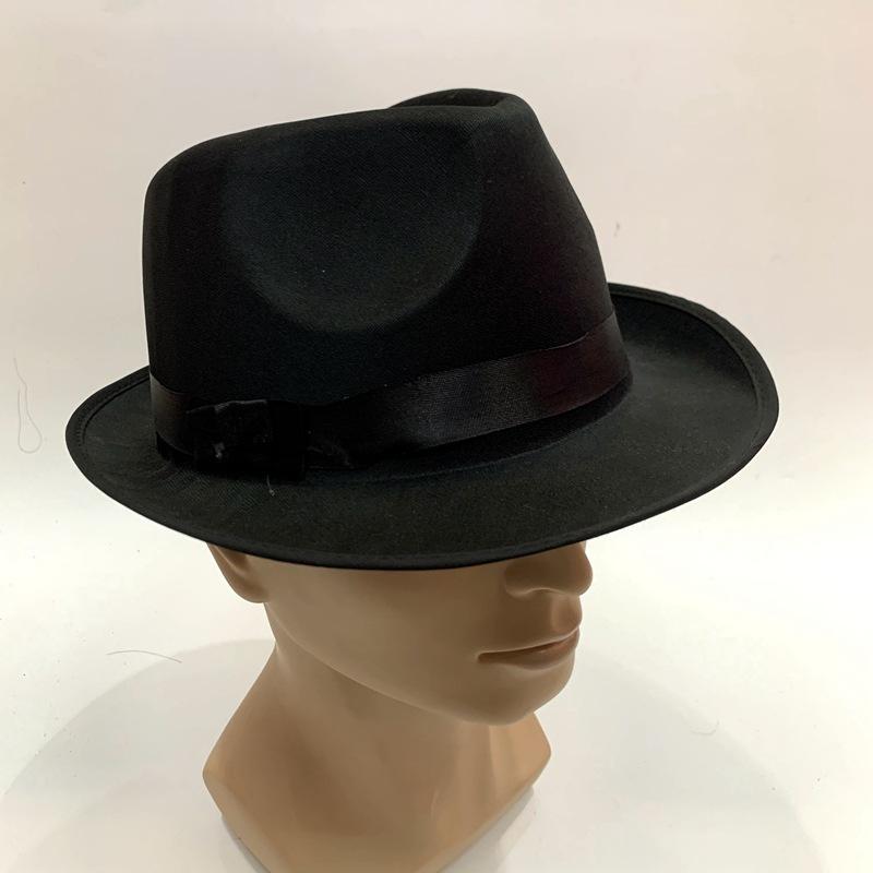 Qianfang Festival wig hat, black knitted fabric composite EVA gift hat, jazz singer hat, European and American gentleman man professional hat Application Scenario