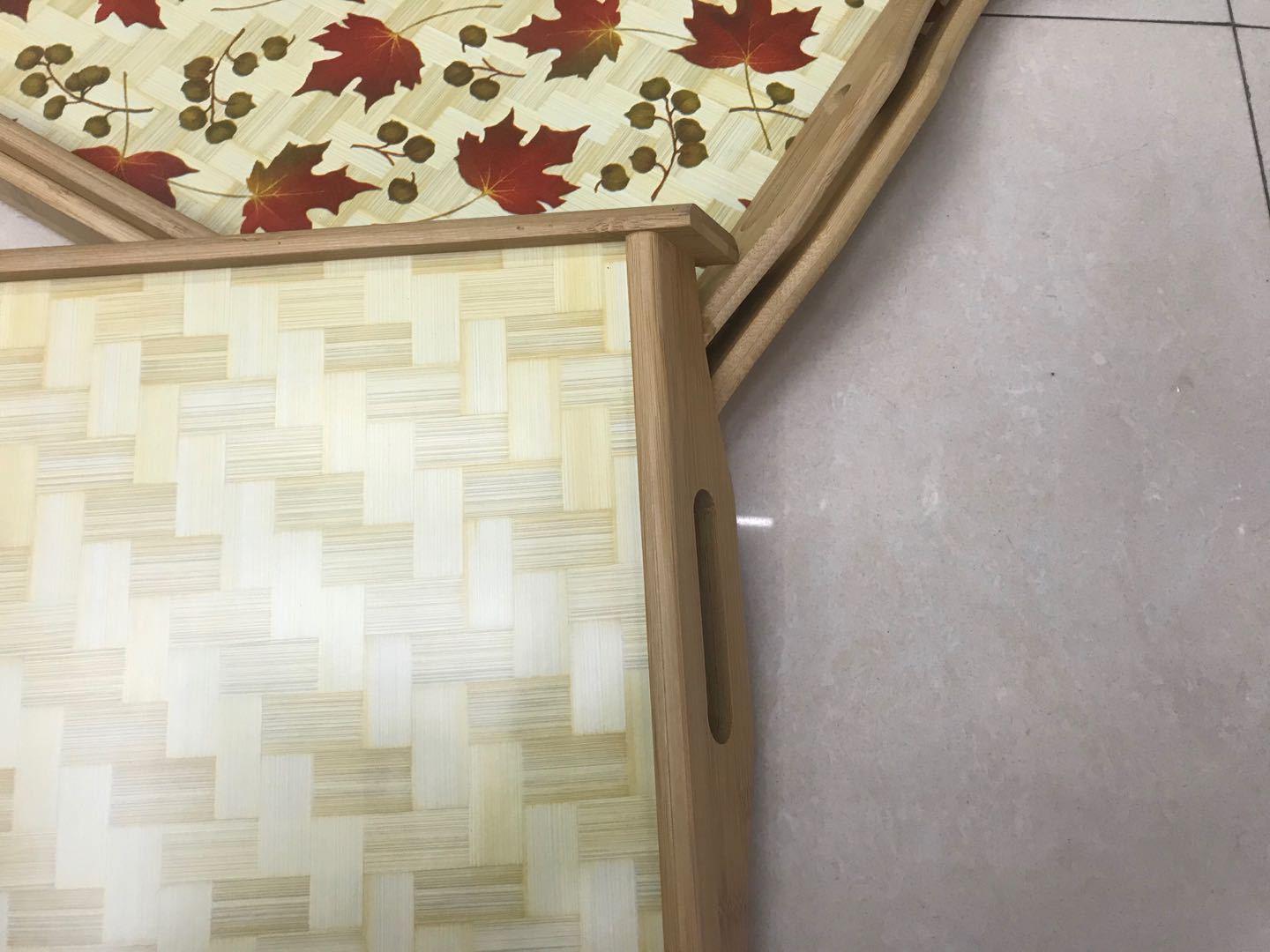 Jiehao Bamboo Distillery tray, restaurant plate, fruit plate, household three-piece set, angled double-ear tray Application Scenario