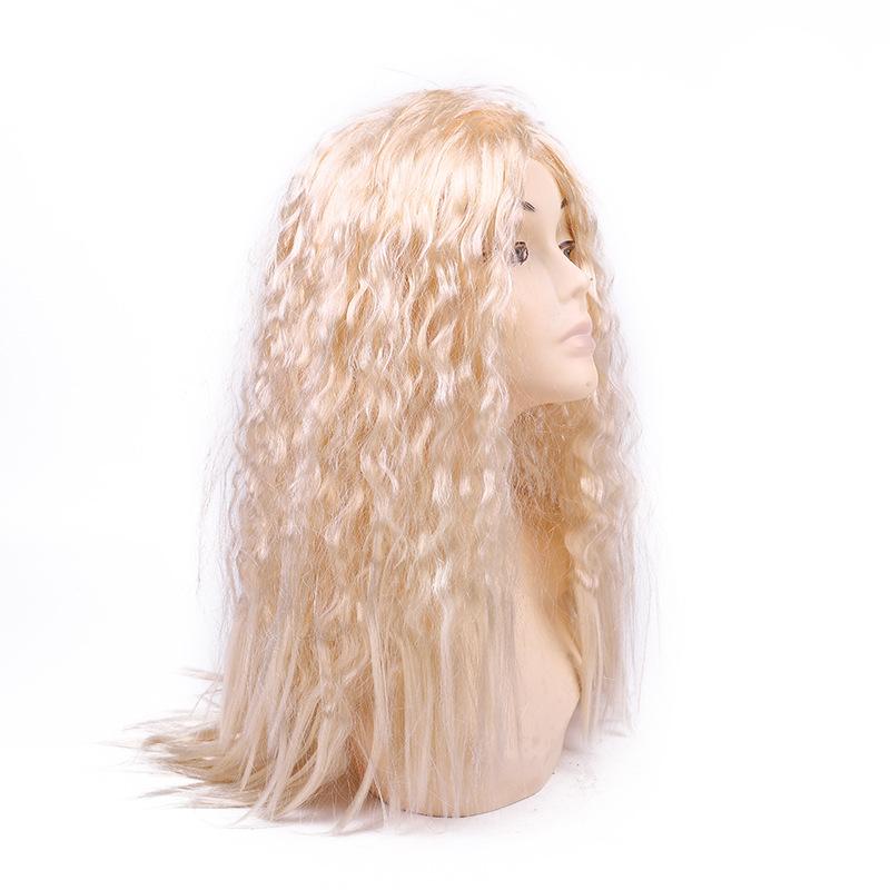 Qianfang Festival hat wig, long curly hair, corn perm and press, long curved, beige long curly hair cover, wavy pattern hair 3243 Specification image