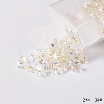 PRECIOA Czech imported glass Rice beads 2x4 peanut beads filling Silver rice beads handmade DIY jewelry material 10g bottle