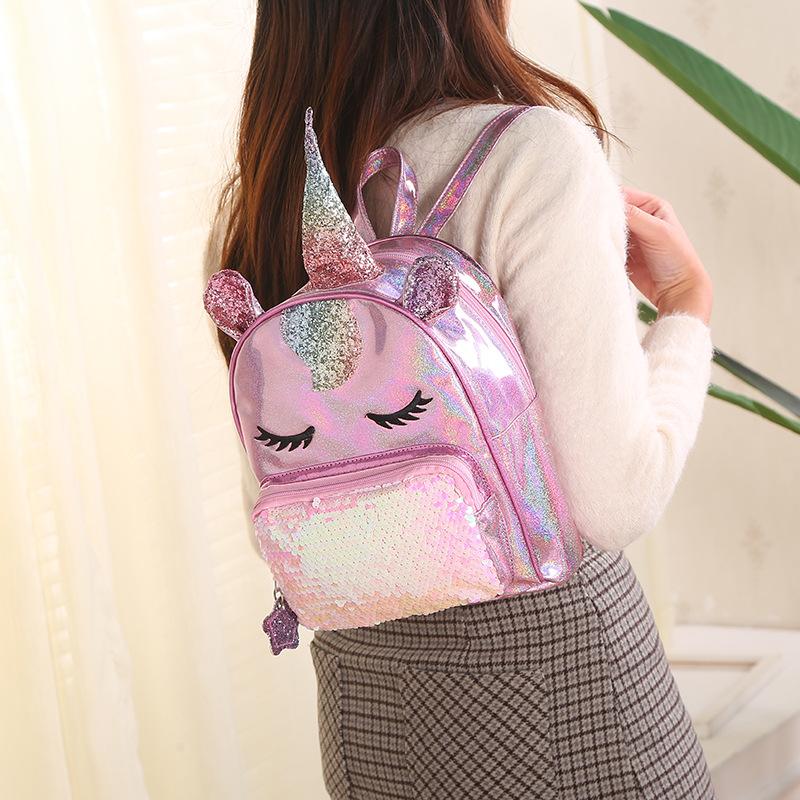 Nueva mujer laser sirena lentejuelas mochila Unicorn unicorn mochila escolar niños mochila Application Scenario