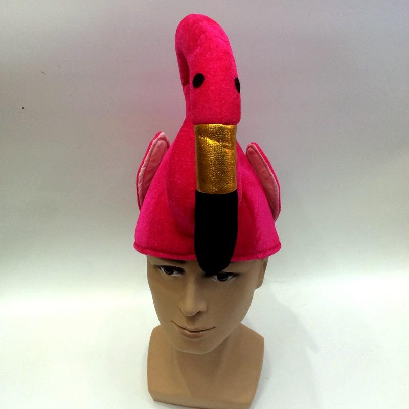 Yiwu Qianfang Festival Wig Hats, Flamingo Hats, Swan and Bird Hats Manufacturer, various export animal festival hats 2555 details Picture