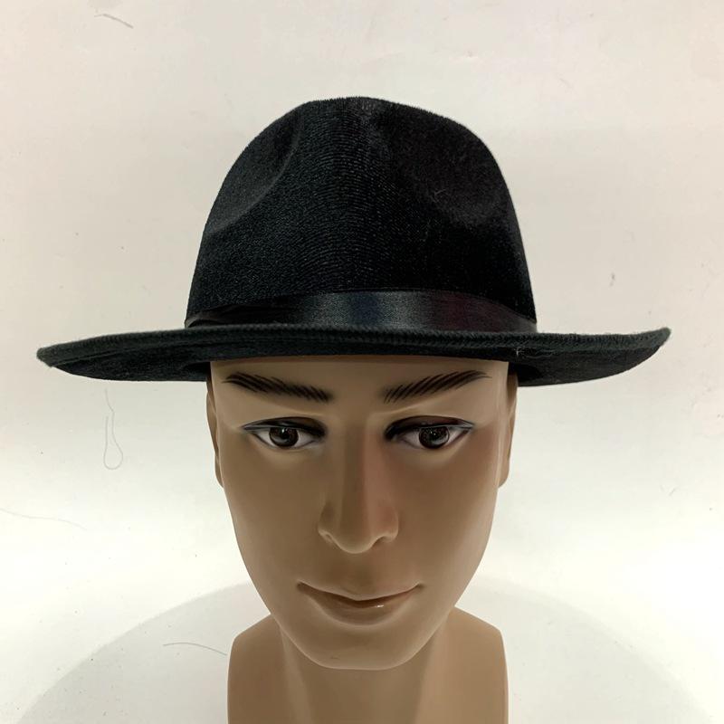 Velvet composite EVA top hats for export, custom-made jazz top hats of various materials, black men's formal hats Item Picture