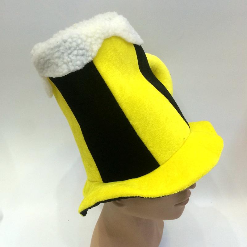 Qianfang Festival wig hat, Yellow and Black Beer Festival hat, watching ball games and drinking hat, foreign trade export beer foam festival hat 3333 Specification image