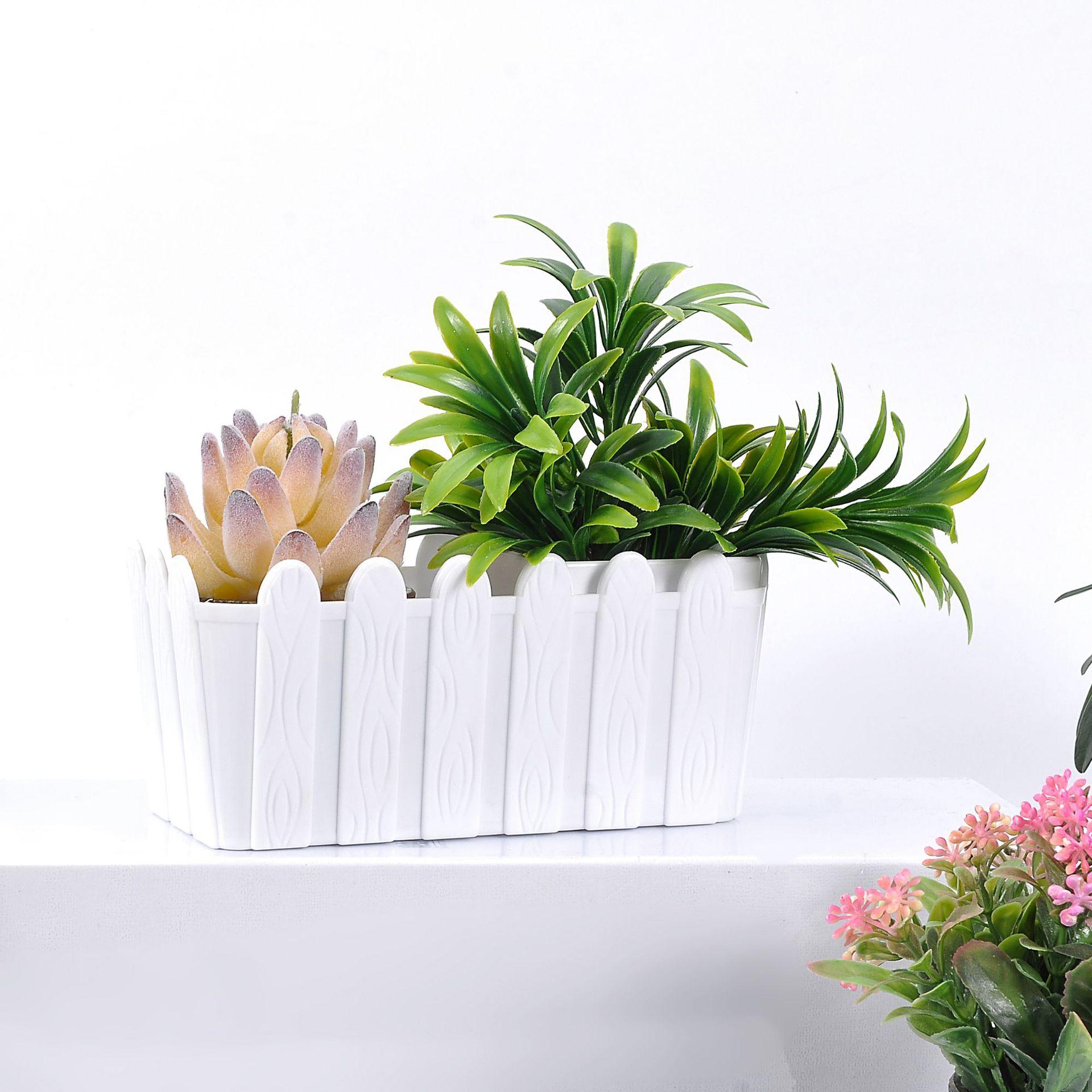 International rectangular plastic flowerpots for artificial plant fences are supplied by the manufacturer Item Picture