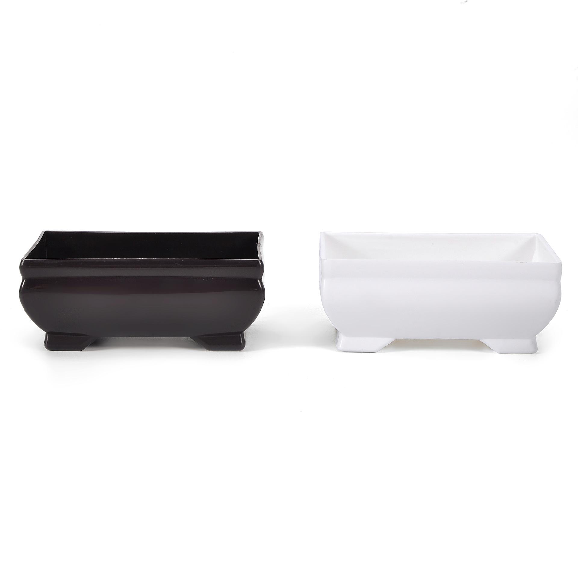 Manufacturers supply P001 simulation flower rectangular flower pot + foam flocking flower pot imitation porcelain flower pot thumbnail