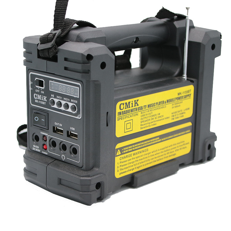 Outdoor solar energy storage power supply, solar charging for mobile phones, mobile lighting system, Bluetooth speaker radio Specification image