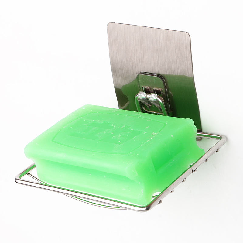 厂家直销无痕不锈钢单层皂盒强力贴香皂盒价不生锈免打孔肥皂盒