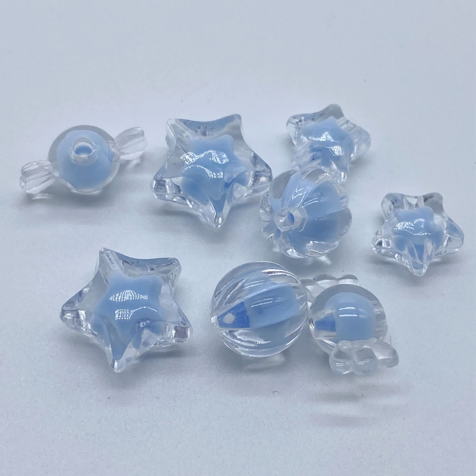 Factory direct sales of acrylic versatile T-shaped transparent pearl beads, diy five-pointed star pumpkin beads to make children's headbands undefined