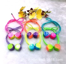 Manufacturer direct marketing simple double beaded hair tail band scrunchie network celebrity spread hair rope headband rope