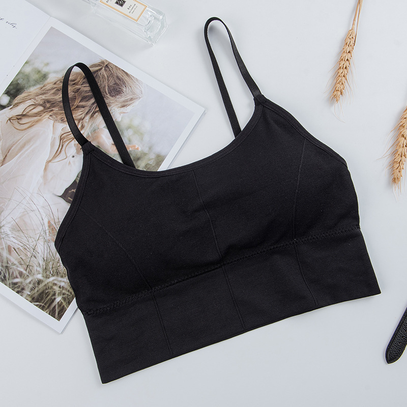 The new adjustable strappy bottom sports vest for girls is a backless and beautiful bra with a screw-around chest undefined